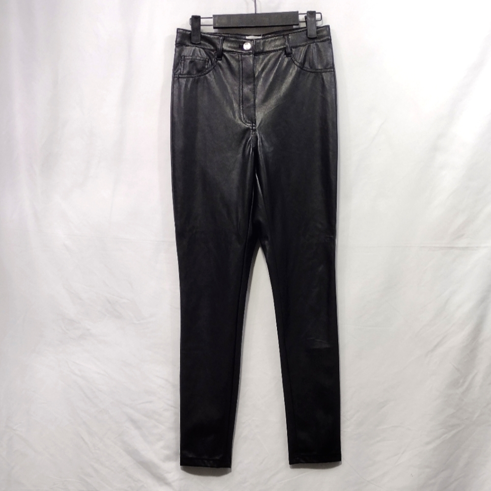 Wilfred Free Faux Leather Pants Women's 2 Black High Rise Retro 90s Y2K Grunge